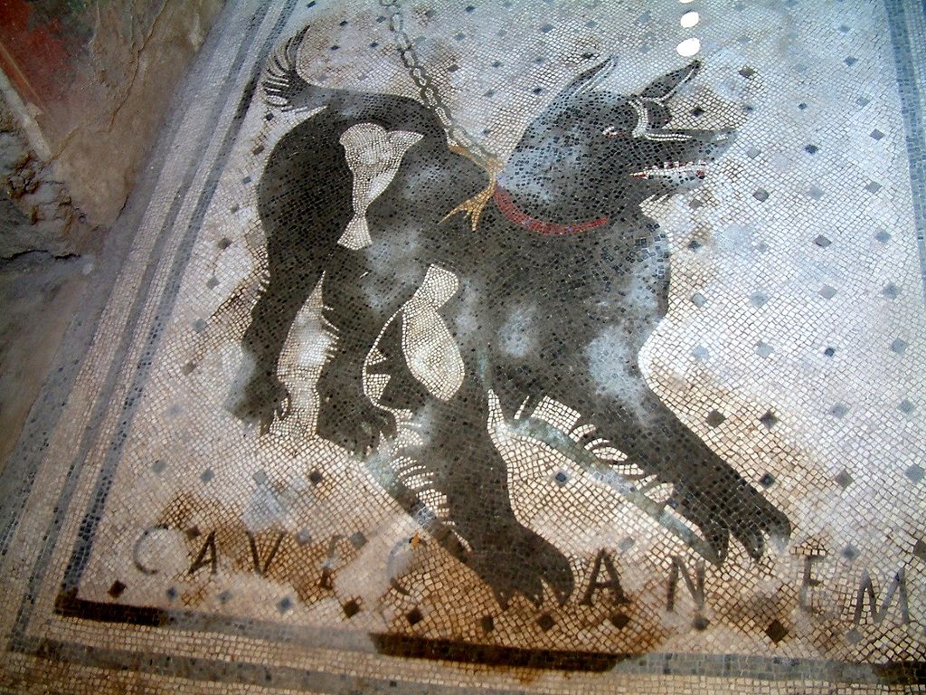 CAVE CANEM "Beware of Dog!" Mosaic. Courtesy of WikiCommons & Radomil