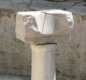 A Roman era sundial on display at a museum in Side, Turkey. Courtesy of Wikicommons