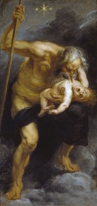 Painting by Peter Paul Rubens of Cronus / Saturn devouring one of his children
