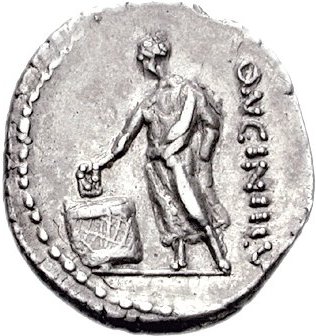 A coin depicting an Ancient Roman casting a vote. C. Cassius Longinus (issuer). 63 BC. AR Denarius (3.75 g, 4h). Rome mint.  Attribution: Classical Numismatic Group, Inc. http://www.cngcoins.com. Courtesy of Wikimedia Commons. 
