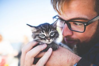 Man with a kitten