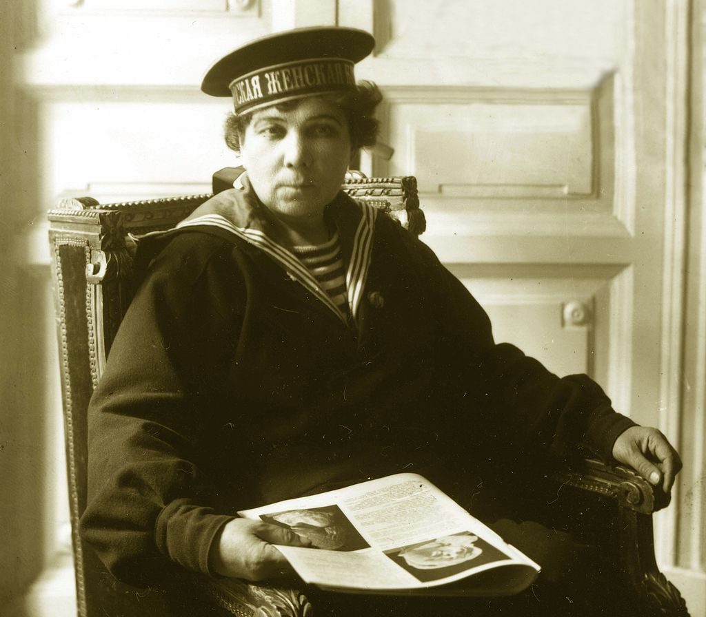Russian woman in naval uniform