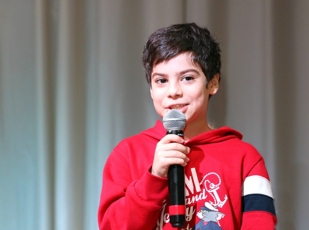 boy with a microphone