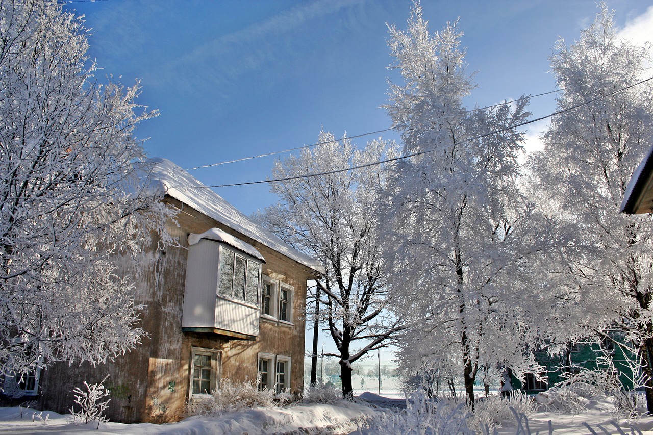 Russian town in winter