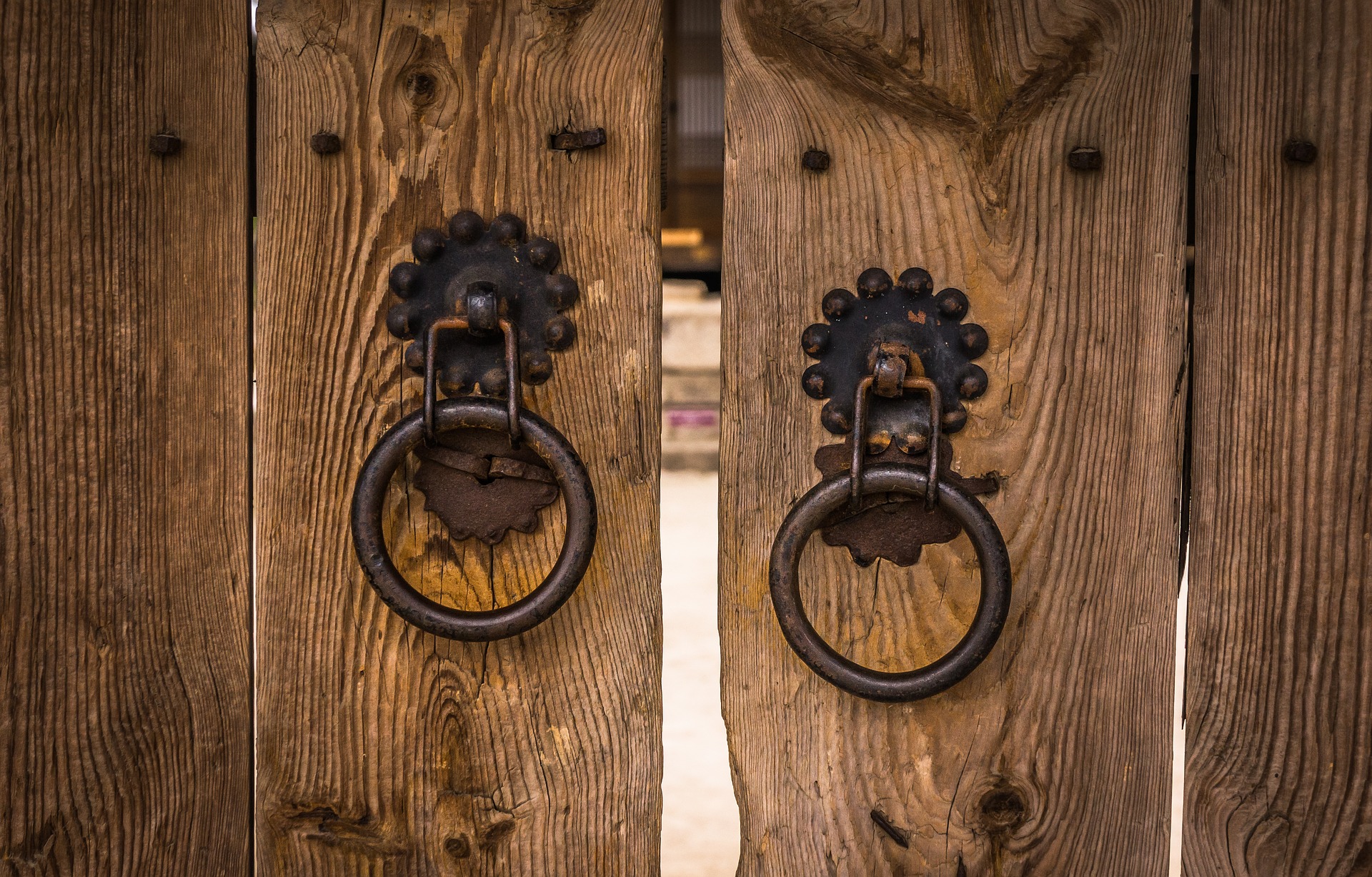 gate with knockers