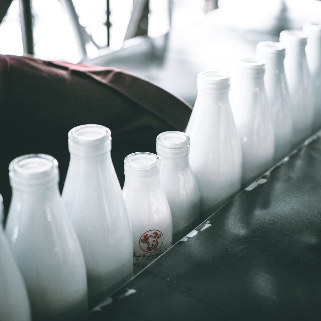 bottles of milk