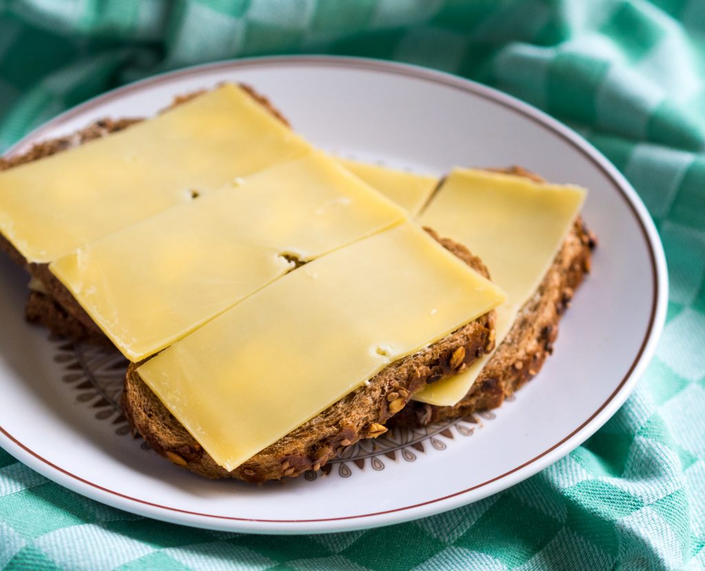 open face cheese sandwich