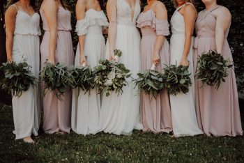 similar bridesmaids' dresses