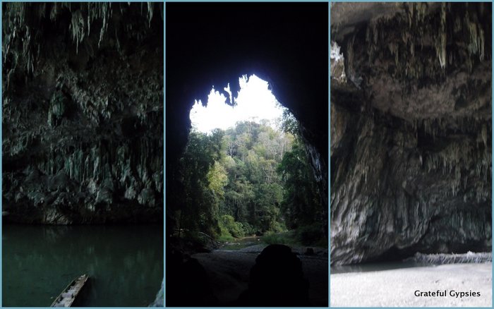 Exploring Tham Lod cave.