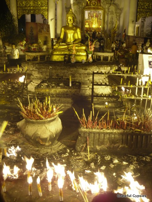 Lots of candles and incense.