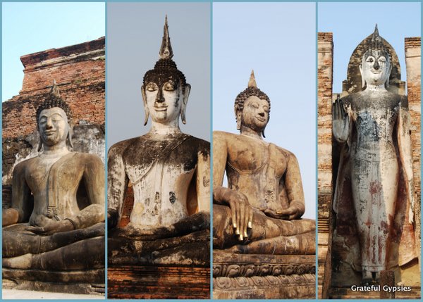 Some restored Buddha images at Sukhothai.