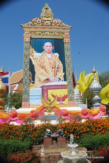 One of the many portraits of the king in Thailand.