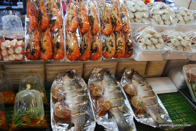 Fresh seafood in the market.